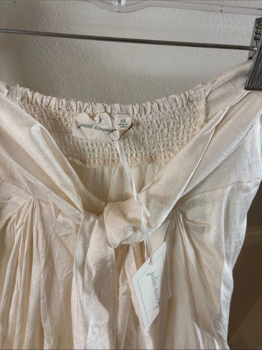 Julia Amory Cartagena Wrap Skirt Ivory Silk - Picture 3 of 7